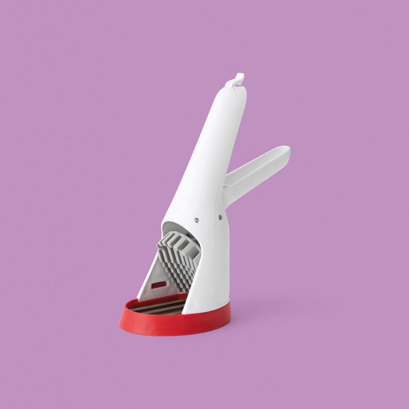 Chef'n Hand-Held Slicer Strawberry Slicester, Cherry/Meringue - Image 2